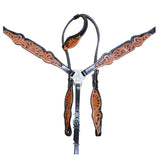 COMFYTACK Western Horse Headstall Breast Collar Tack Genuine American Leather