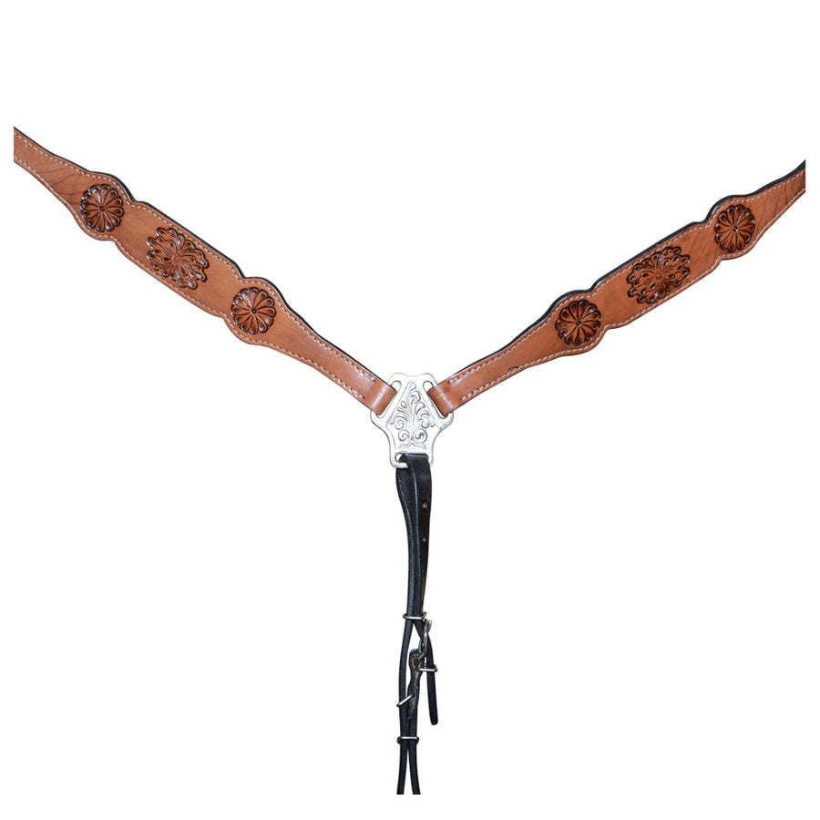 COMFYTACK Western Horse Hand Tooled Genuine Leather Headstall Breast Collar Tack