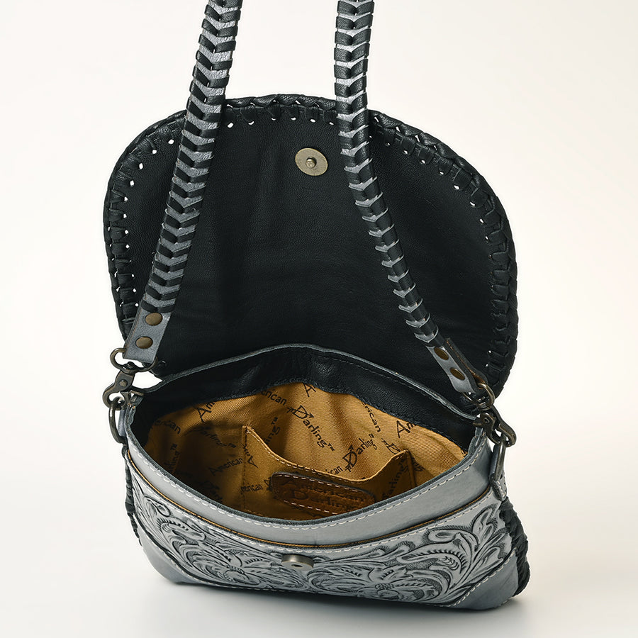 American Darling Western Leather Crossbody Bag – Handcrafted with Hand-Tooled Floral Carving, Genuine Leather, Durable and Stylish