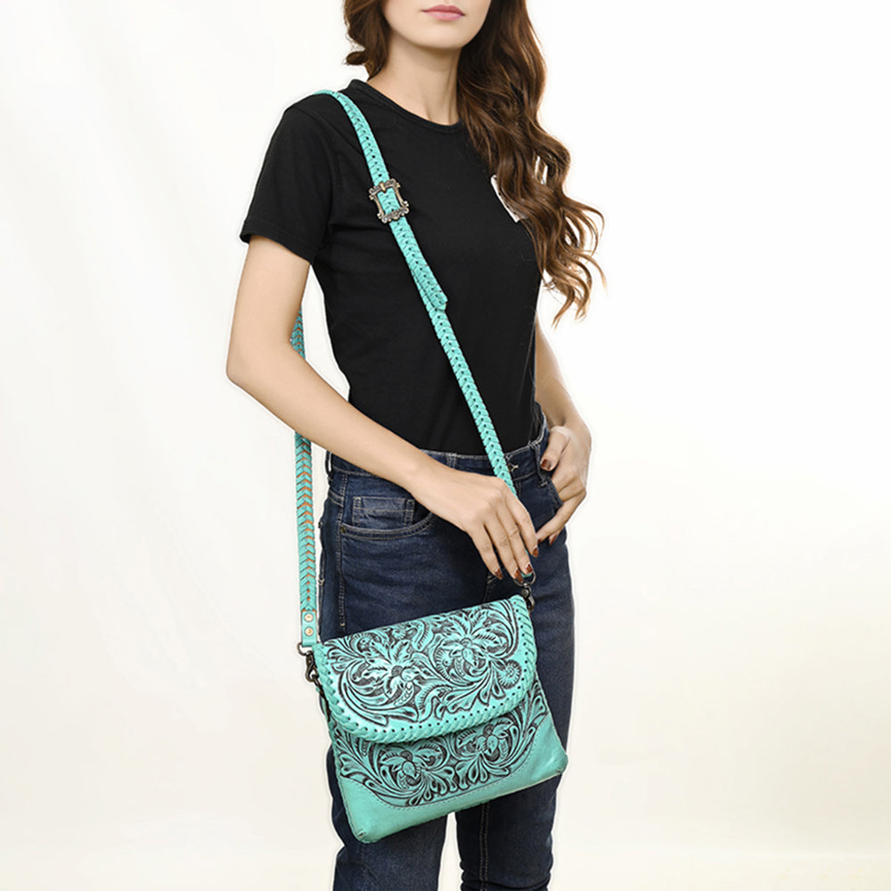 American Darling Small Crossbody Hand Tooled Genuine Leather women bag western handbag purse