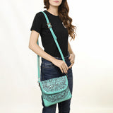 American Darling Small Crossbody Hand Tooled Genuine Leather women bag western handbag purse