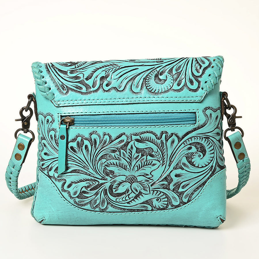 American Darling Western Leather Crossbody Bag – Handcrafted with Hand-Tooled Floral Carving, Genuine Leather, Durable and Stylish