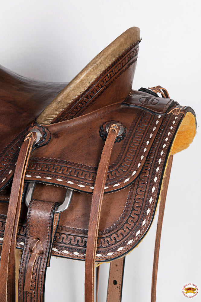 Western Horse Tack Set Saddle American Leather Ranch Roping Hilason