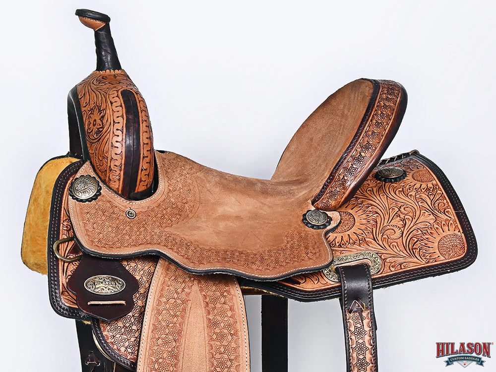 HILASON Western Horse Saddle American Leather Trail Barrel Brown