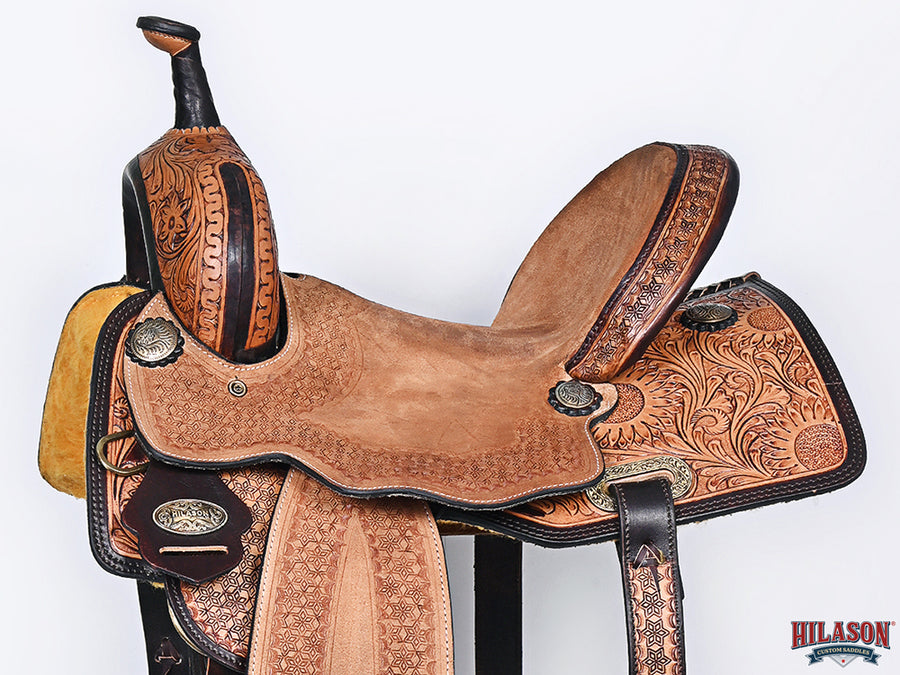 HILASON Western Horse Saddle American Leather Trail Barrel Brown