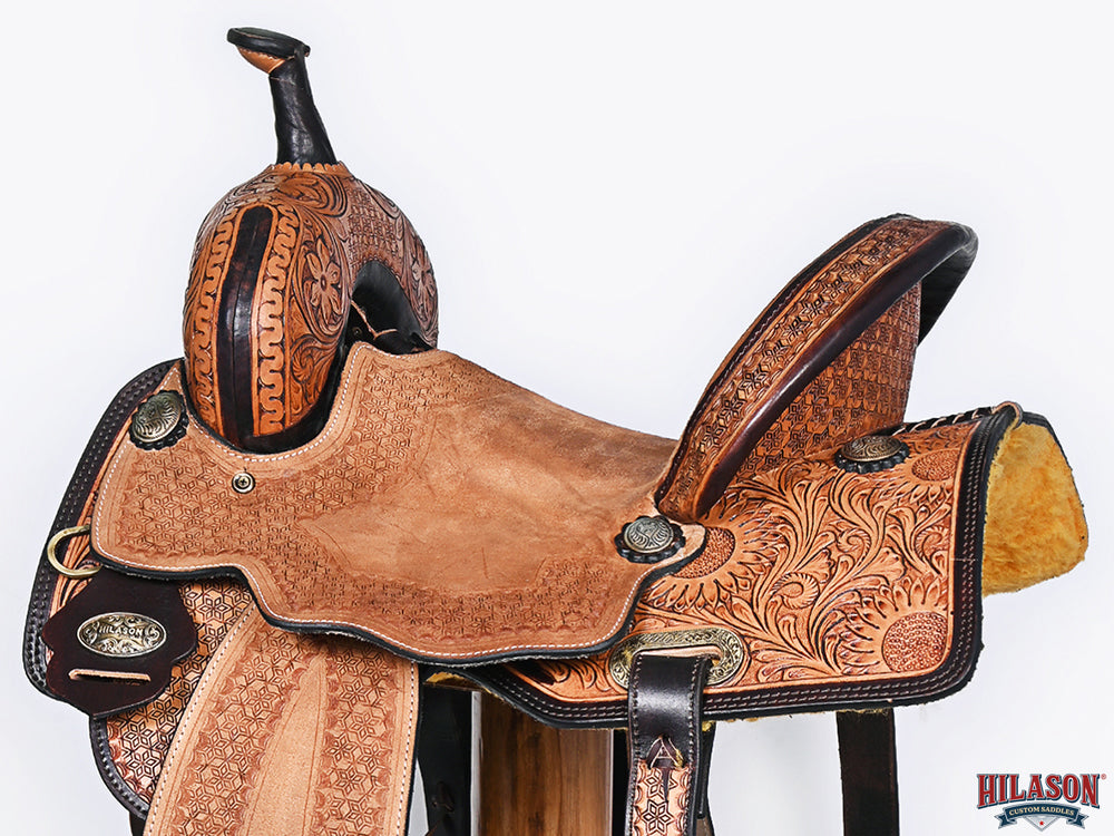 HILASON Western Horse Saddle American Leather Trail Barrel Brown
