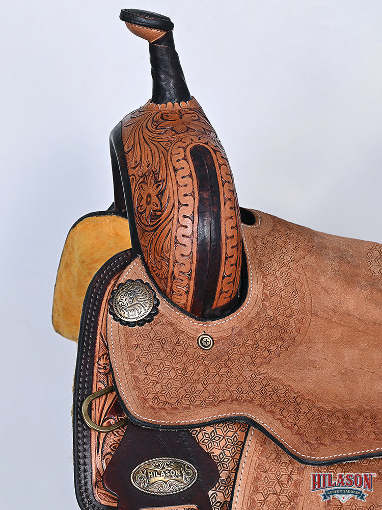 HILASON Western Horse Saddle American Leather Trail Barrel Brown