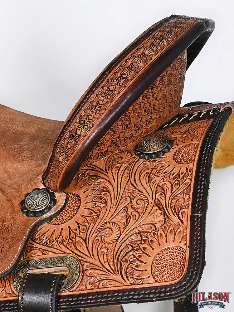 HILASON Western Horse Saddle American Leather Trail Barrel Brown