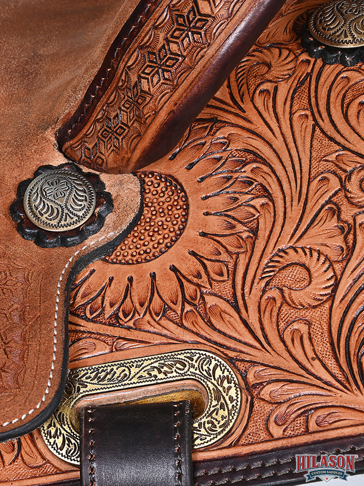 HILASON Western Horse Saddle American Leather Trail Barrel Brown