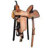 HILASON Western Horse Saddle American Leather Trail Barrel Brown