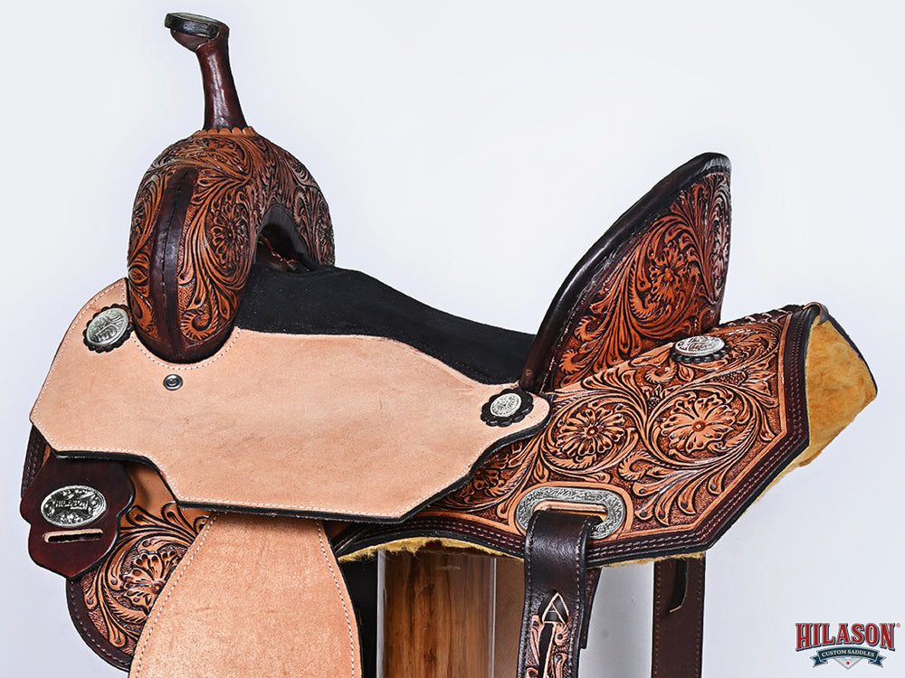 HILASON Western Horse Saddle American Leather Trail Barrel Brown