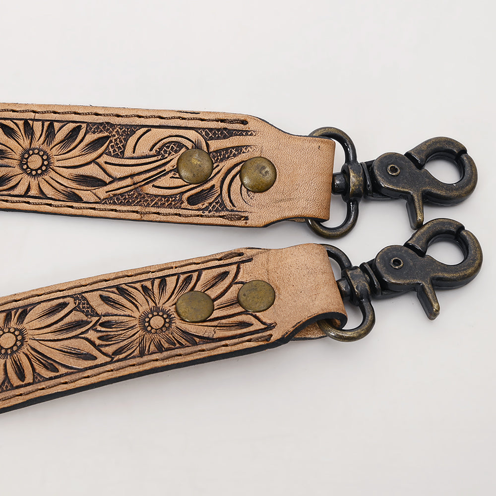 American Darling Hand Tooled Genuine Leather Crossbody Handle Bag Strap