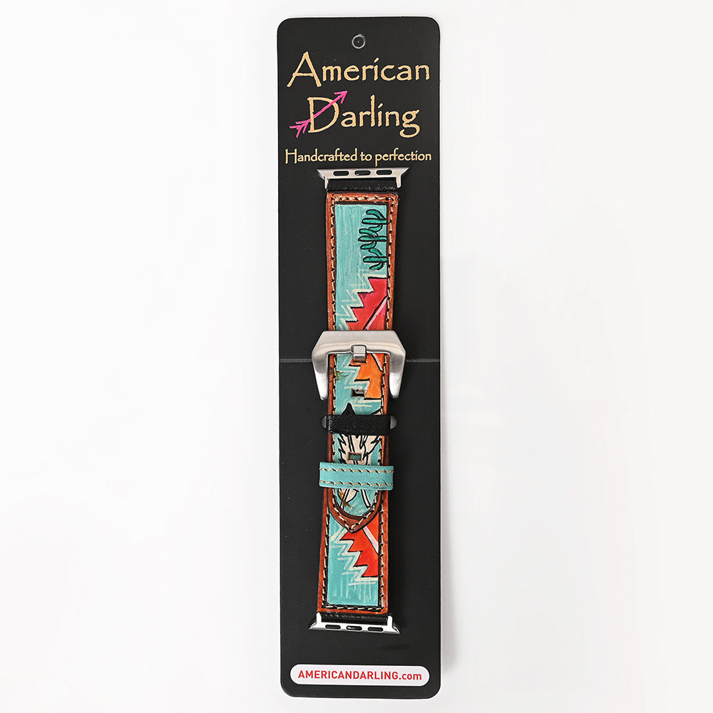 American Darling I watch Strap Genuine Leather With Beautiful Cactus Hand Painted Smart