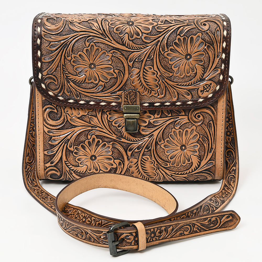 American Darling ADBG1428 Briefcase Hand Tooled Genuine Leather women bag western handbag purse