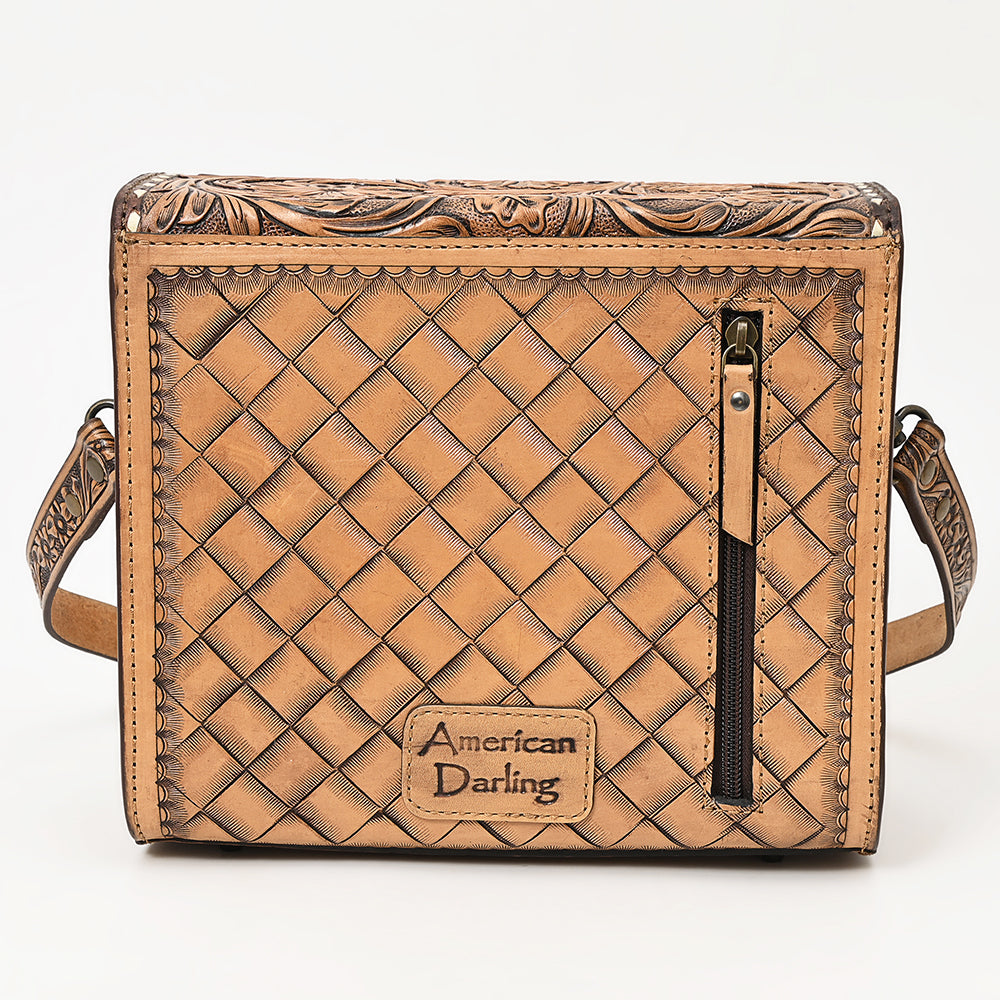 American Darling ADBG1428 Briefcase Hand Tooled Genuine Leather women bag western handbag purse