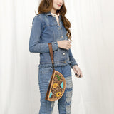 American Darling Hand Tooled Genuine Leather women bag western handbag purse