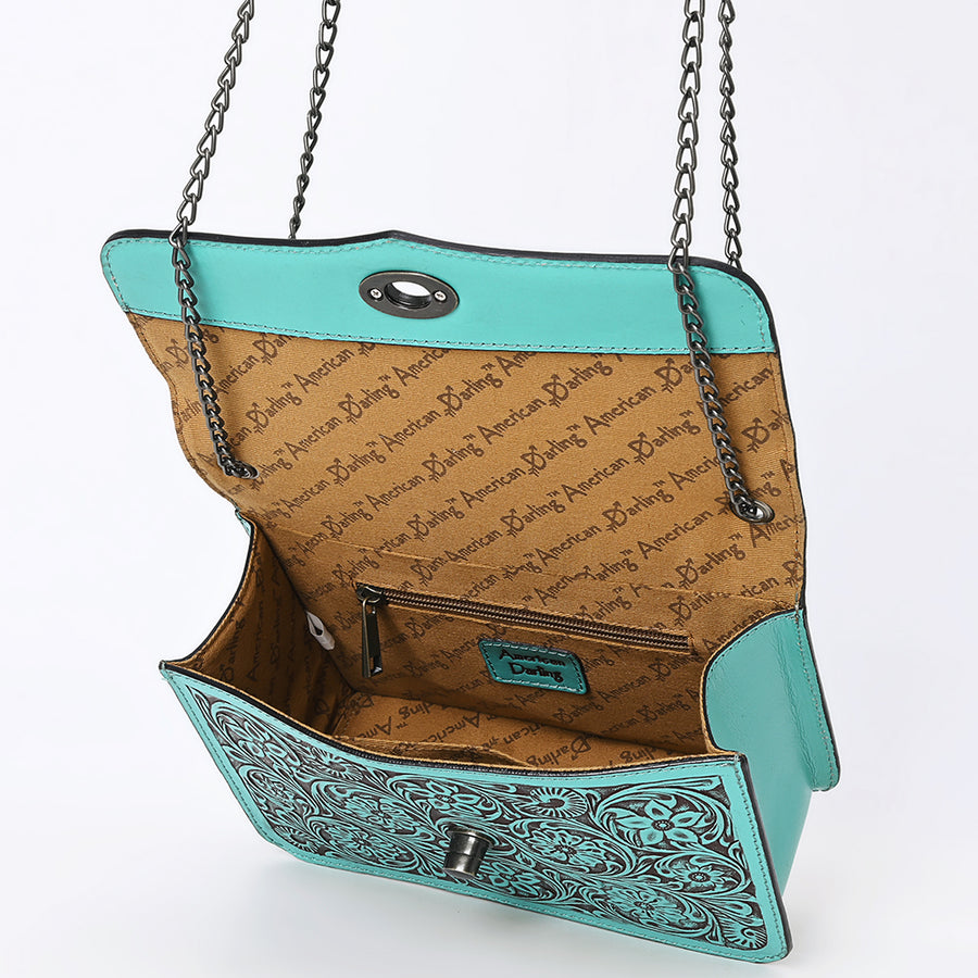 American Darling Small Crossbody Beautifully Hand Tooled Genuine Leather Women Western Handbag Purse