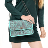 American Darling Small Crossbody Beautifully Hand Tooled Genuine Leather Women Western Handbag Purse |