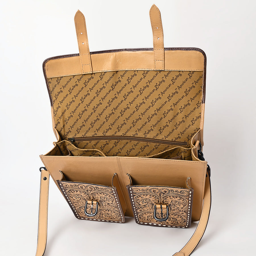 American Darling Briefcase Hand Tooled Genuine Leather women bag western handbag purse