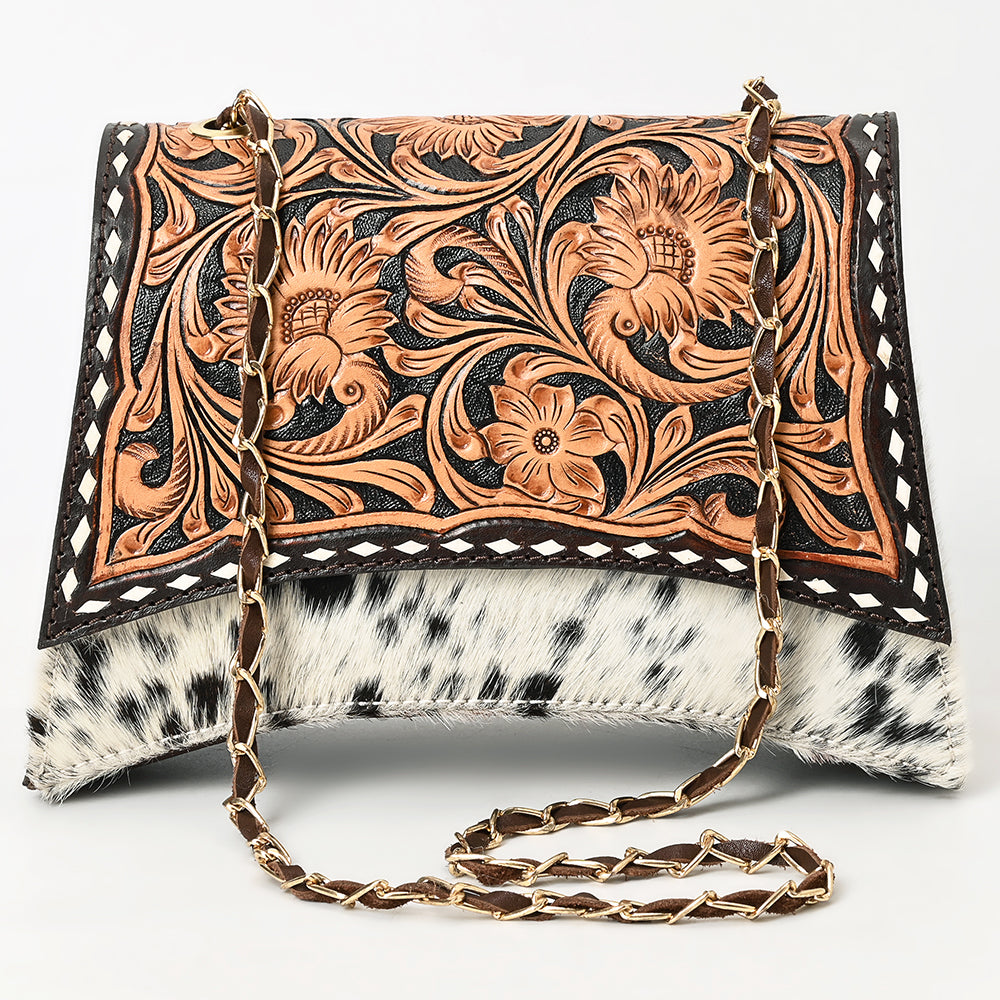 American Darling Crossbody Beautifully Hand Tooled Hair-On Genuine Leather women bag western handbag purse |