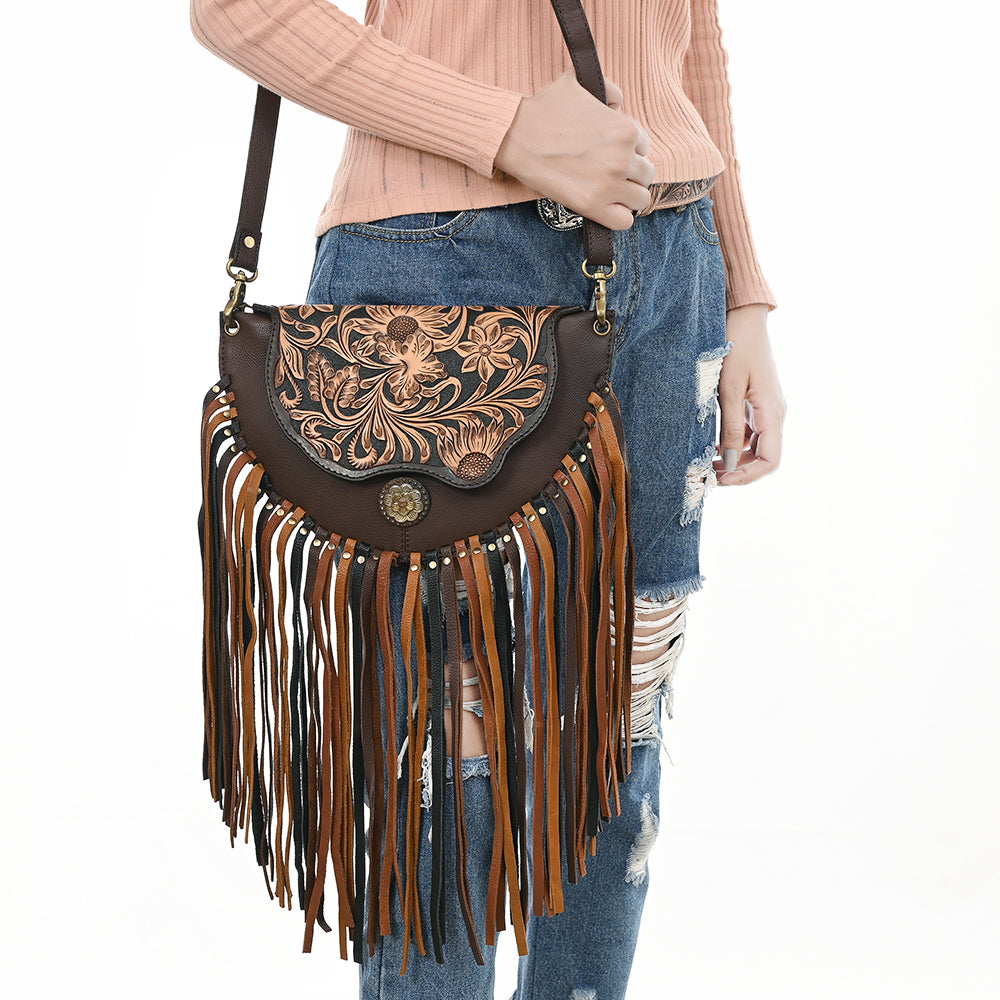 American Darling Small Crossbody Hand Tooled Genuine Leather Women Bag Western Handbag Purse |