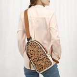 ADBGA544 American Darling SLING Hand Tooled Hair-on Genuine Leather women bag western handbag purse