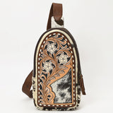 American Darling Sling Hand Tooled Hair On Genuine Leather Women Bag Western Handbag Purse