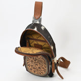 American Darling Sling Hand Tooled Hair On Genuine Leather Women Bag Western Handbag Purse