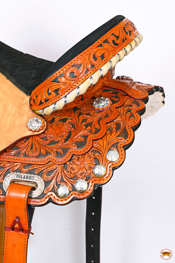 HILASON Western Horse Saddle American Leather Treeless Trail Barrel Saddle Saddle Tan