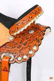 HILASON Western Horse Saddle American Leather Treeless Trail Barrel Saddle Saddle Tan
