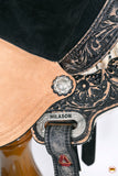 HILASON Flex Tree Western Horse Saddle American Leather Trail Barrel Racing Black Rough Out