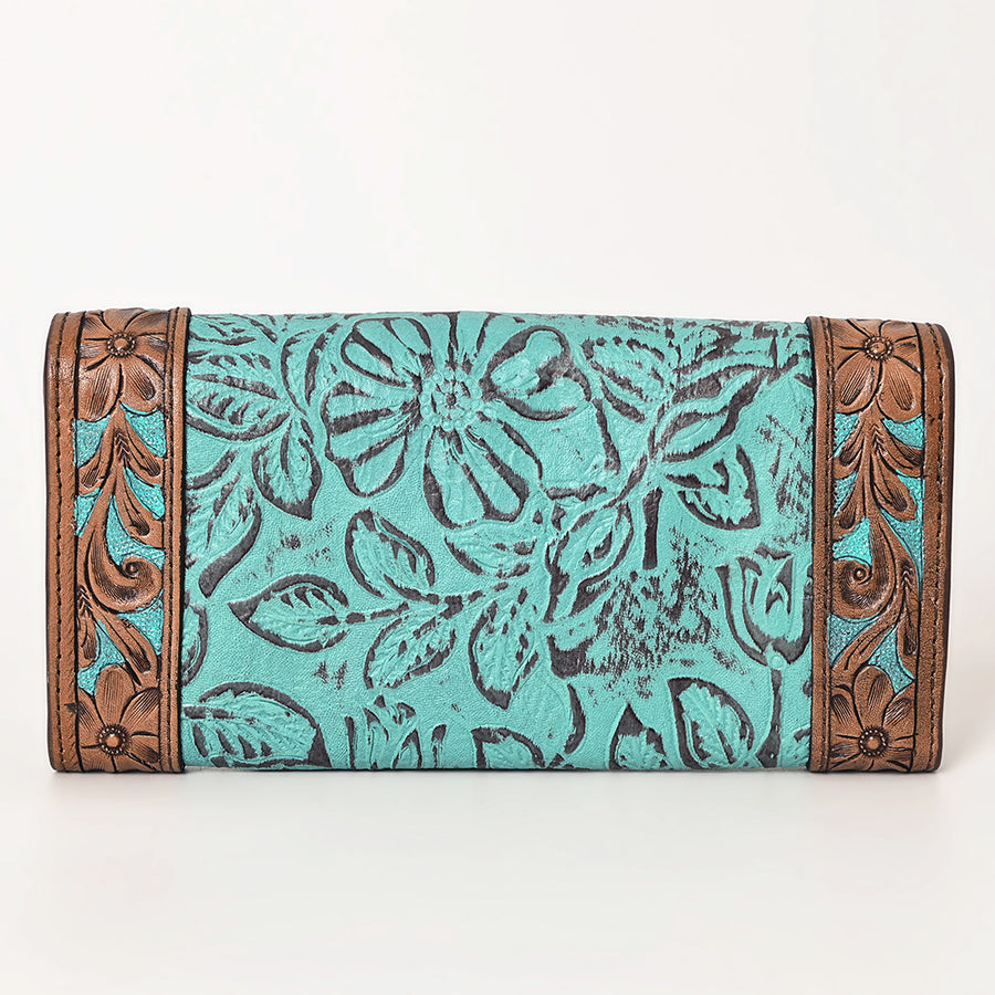 OHLAY Wallet Hand Tooled Embossed Genuine Leather Women Bag Western Handbag Purse | Womens Handbags |Leather Belt for Summer