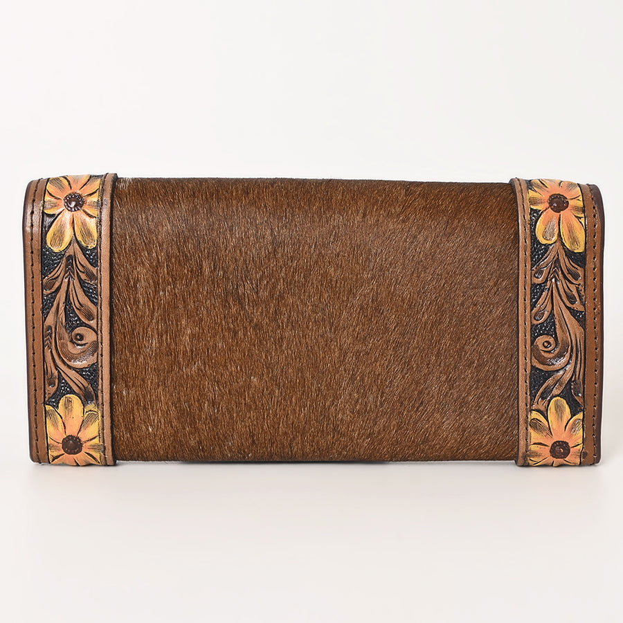 OHLAY Wallet Hand Tooled Hair-On Genuine Leather Women Bag Western Handbag Purse | Womens Handbags |Leather Belt for Summer