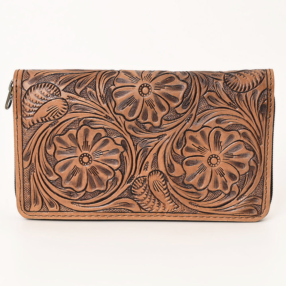 OHLAY WALLET Hand Tooled Genuine Leather women bag western handbag purse