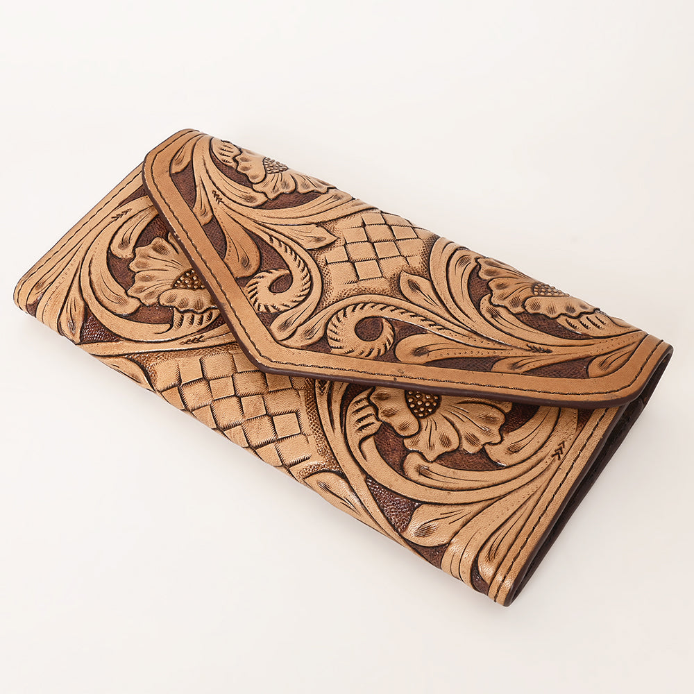 OHLAY WALLET Hand Tooled Genuine Leather women bag western handbag purse