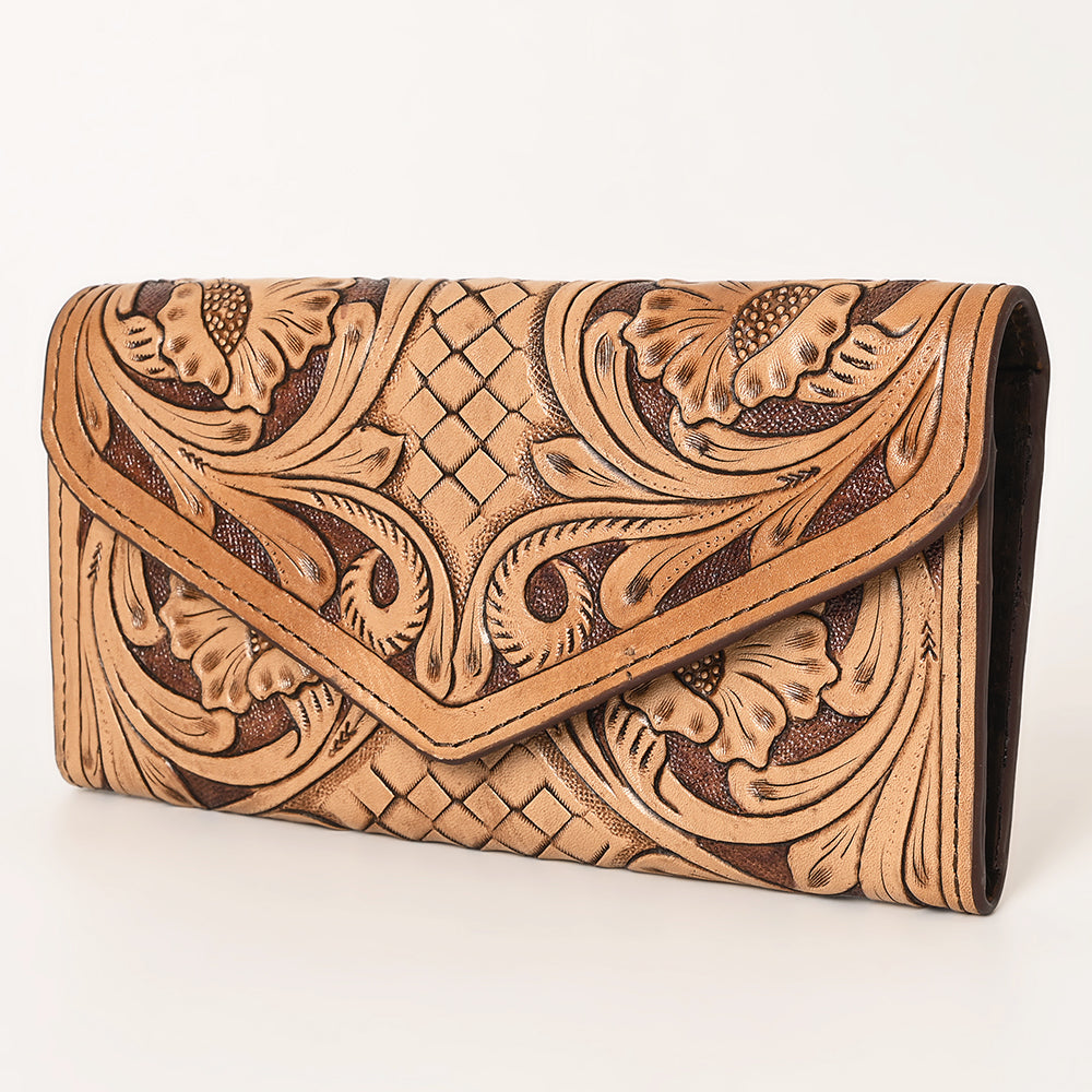 OHLAY WALLET Hand Tooled Genuine Leather women bag western handbag purse
