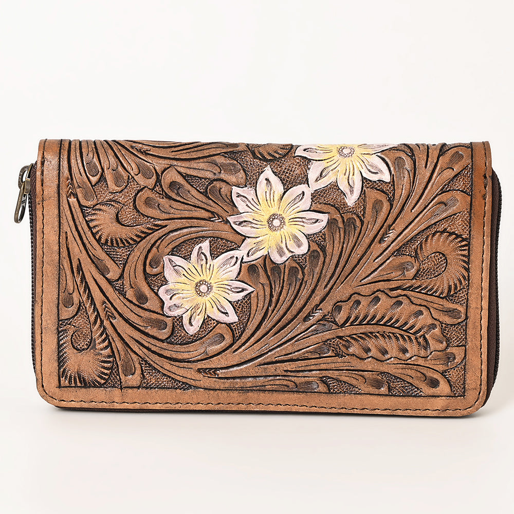 OHLAY WALLET Hand Tooled Genuine Leather women bag western handbag purse