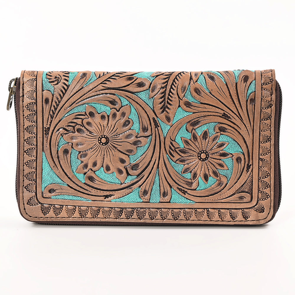 OHLAY WALLET Hand Tooled Genuine Leather women bag western handbag purse