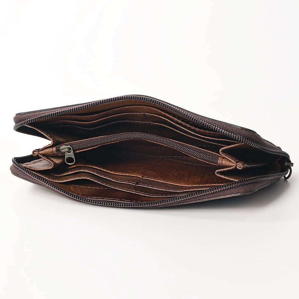 OHLAY WALLET Hand Tooled Genuine Leather women bag western handbag purse