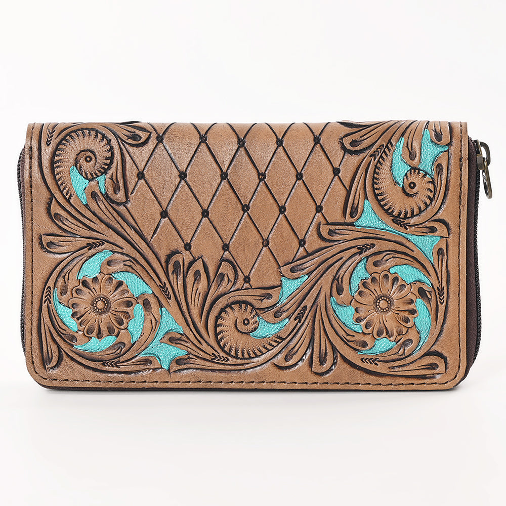OHLAY WALLET Hand Tooled Genuine Leather women bag western handbag purse