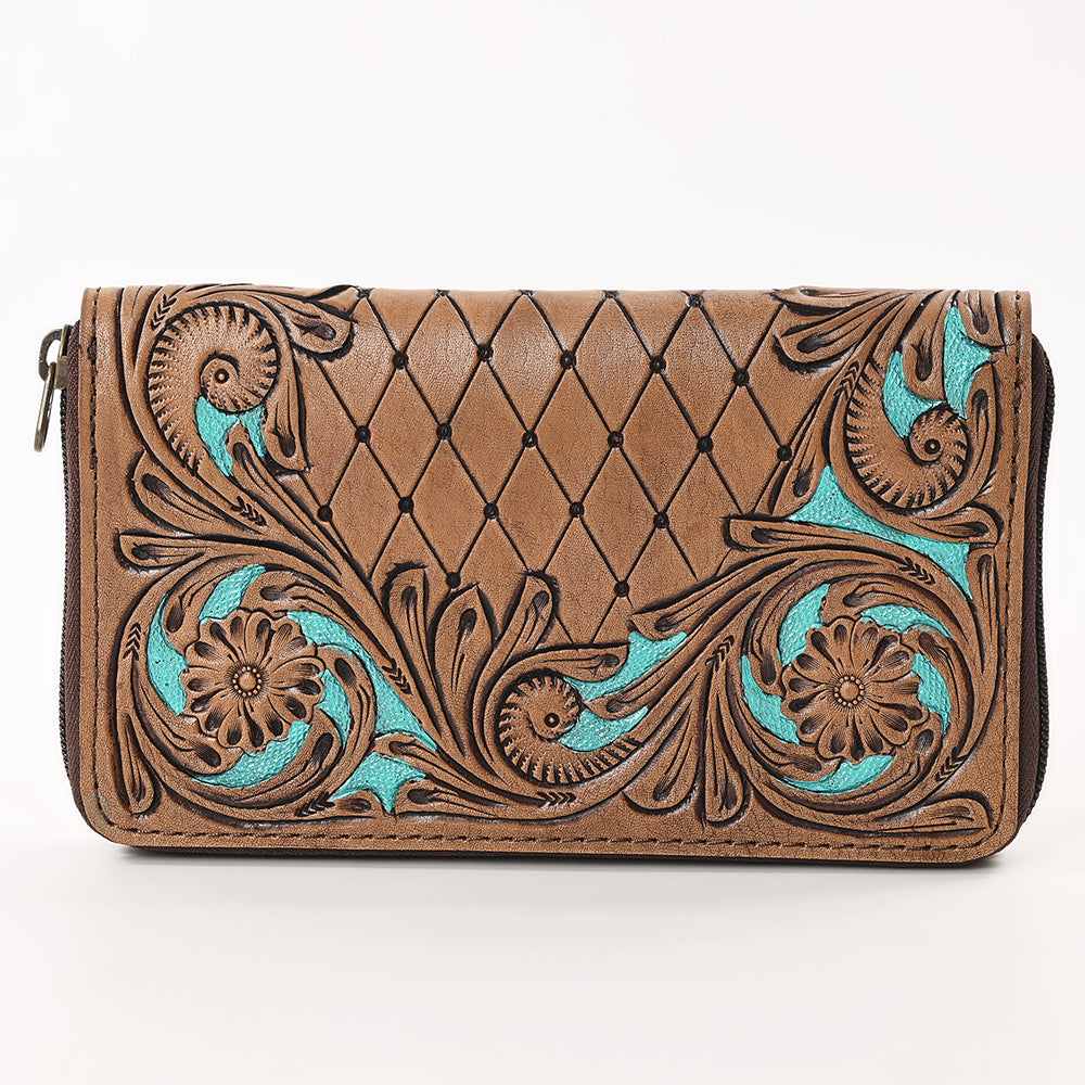 OHLAY WALLET Hand Tooled Genuine Leather women bag western handbag purse