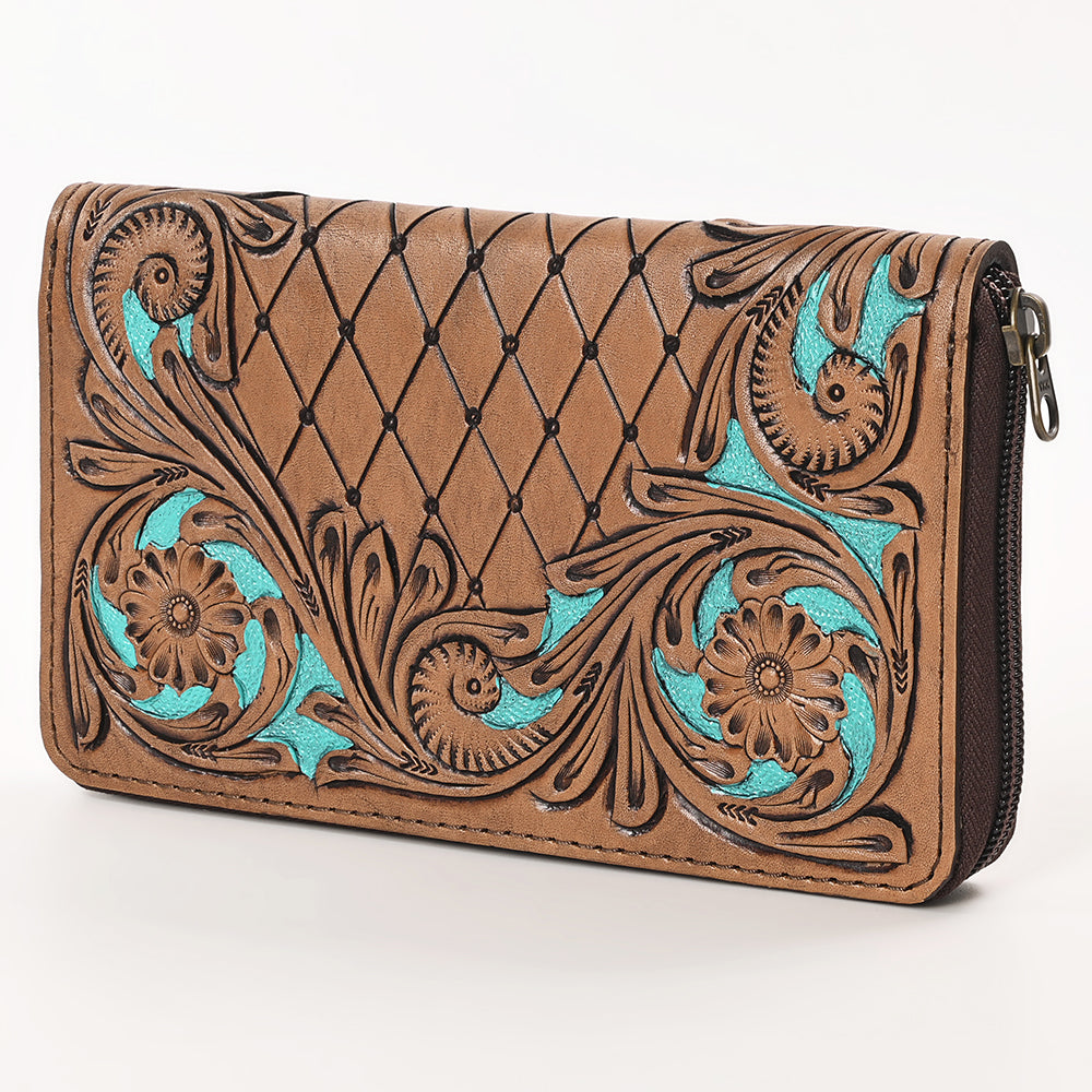OHLAY WALLET Hand Tooled Genuine Leather women bag western handbag purse