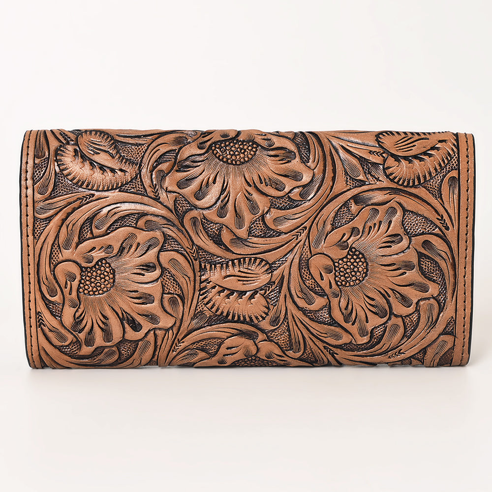 OHLAY WALLET Hand Tooled Genuine Leather women bag western handbag purse