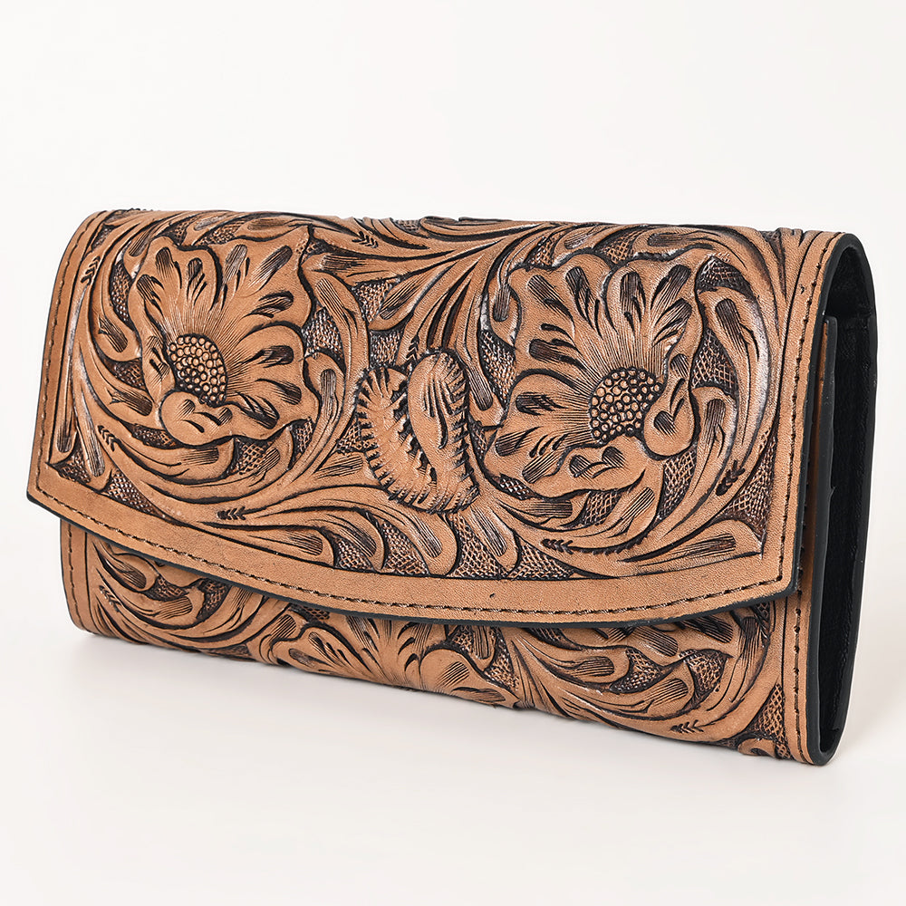 OHLAY WALLET Hand Tooled Genuine Leather women bag western handbag purse
