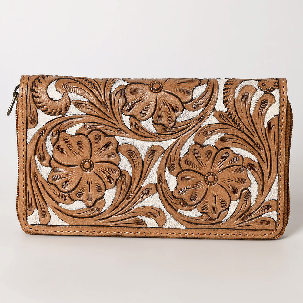 OHLAY WALLET Hand Tooled Hair-on Genuine Leather women bag western handbag purse