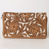 OHLAY WALLET Hand Tooled Hair-on Genuine Leather women bag western handbag purse