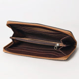 OHLAY WALLET Hand Tooled Hair-on Genuine Leather women bag western handbag purse