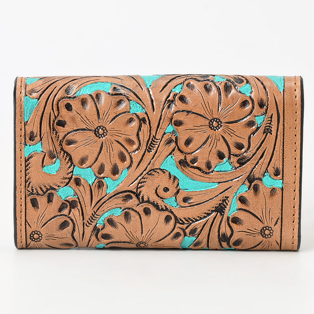 OHLAY WALLET Hand Tooled Genuine Leather women bag western handbag purse