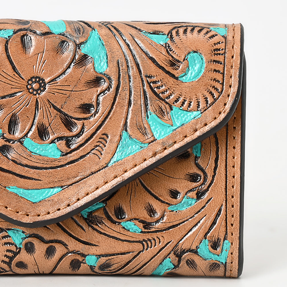 OHLAY WALLET Hand Tooled Genuine Leather women bag western handbag purse