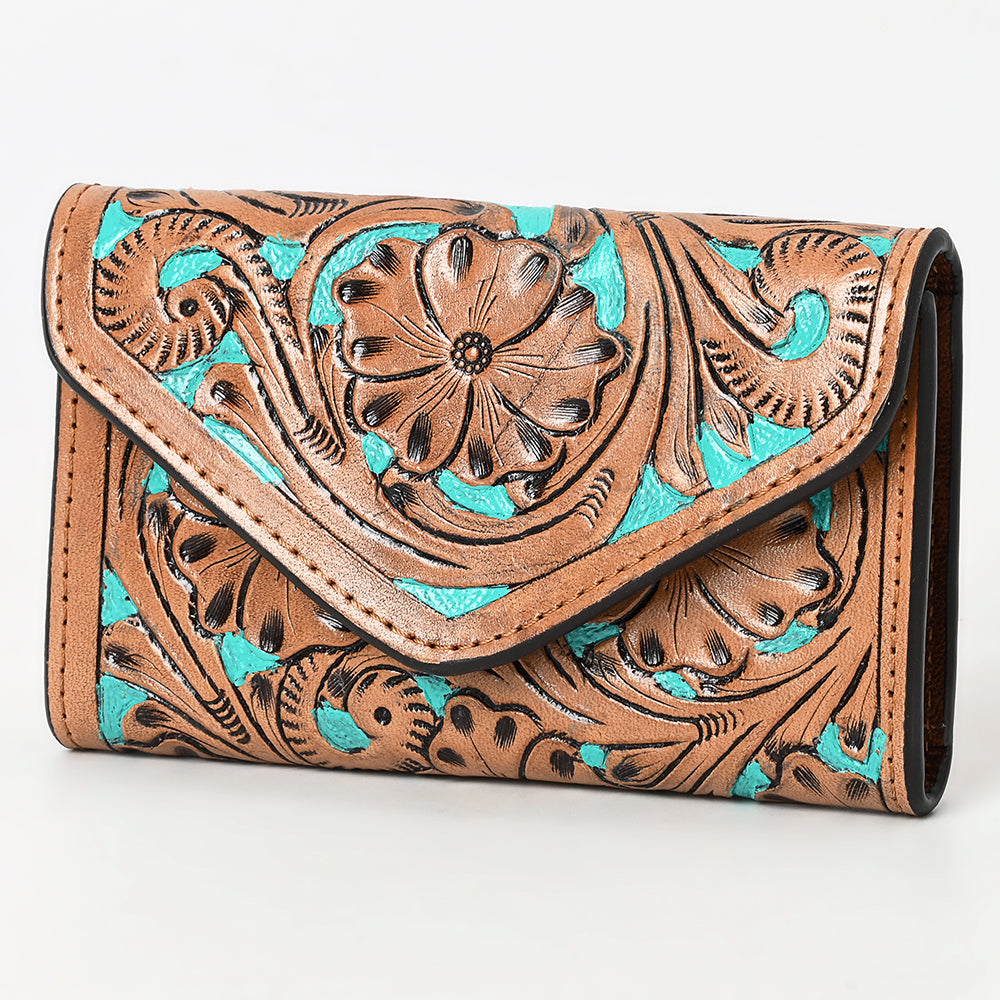 OHLAY WALLET Hand Tooled Genuine Leather women bag western handbag purse